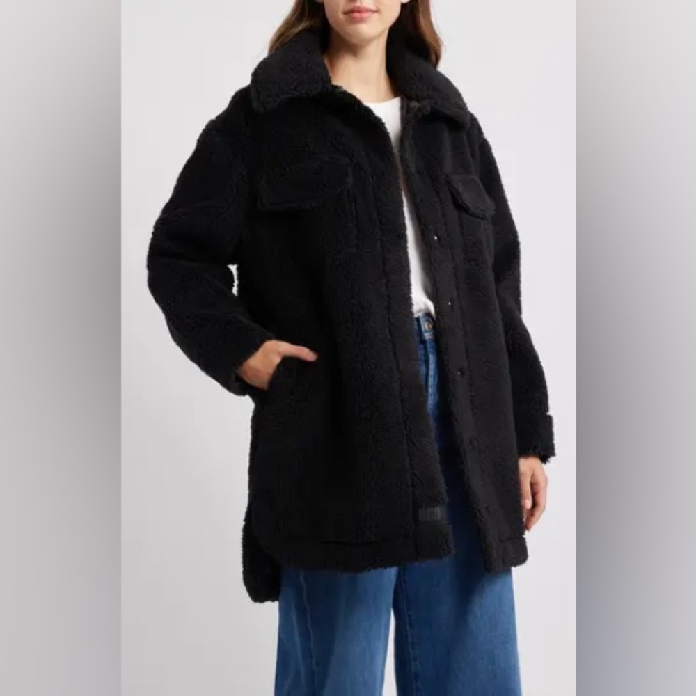 NWT UGG® Frankie Recycled Polyester Fleece Shirt Jacket L - Picture 5 of 16
